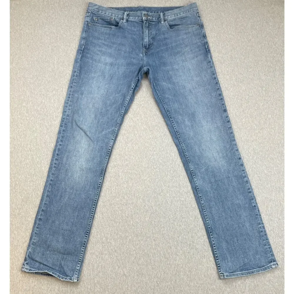 Banana Republic Jeans Men 34 x 34 Blue Cotton Blend Stretch Slim Straight